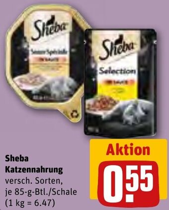 REWE Sheba Katzennahrung 85-g-Btl./Schale Angebot