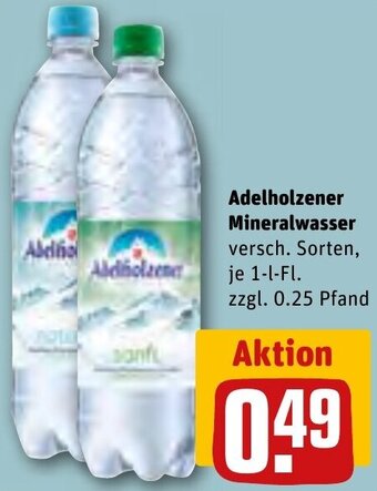 REWE Adelholzener Mineralwasser 1 L-Fl. Angebot