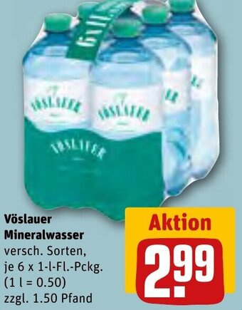 REWE Vöslauer Mineralwasser  6 x 1-l-Fl.-Pckg. Angebot