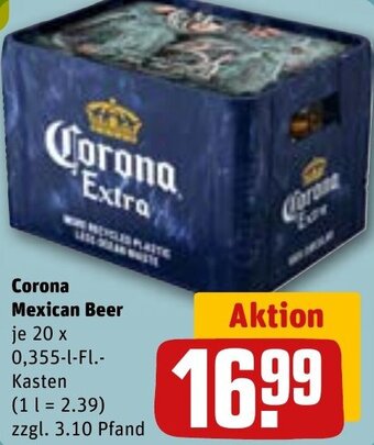 REWE Corona Mexican Beer 20 x 0,355-L-FI.-Kasten Angebot