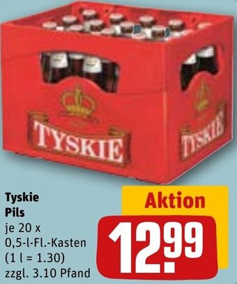 REWE Tyskie Pils 20x0,5 L-Fl. Kasten Angebot