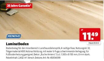 Hagebau RENOVO Laminatboden Angebot