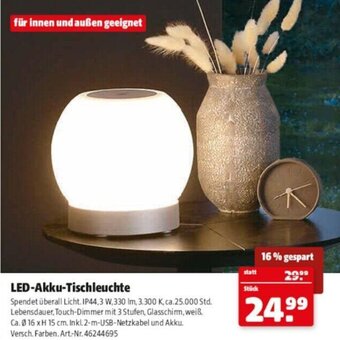 Hagebau LED-Akku-Tischleuchte Angebot