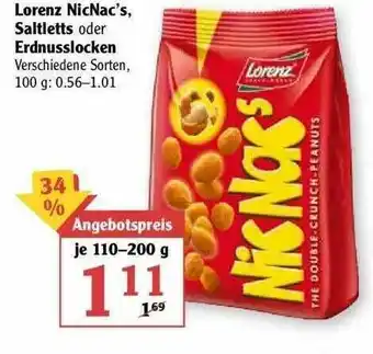 Globus Lorenz Nicnac's Saltletts Oder Erdnusslocken Angebot