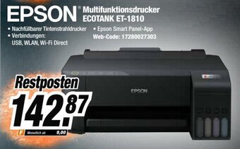 Expert EPSON Multifunktionsdrucker ECOTANK ET-1810 Angebot