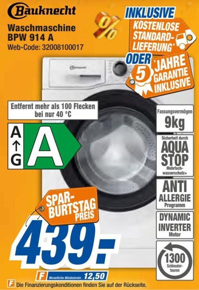 Bauknecht Waschmaschine BPW 914 A Angebot bei expert Octomedia Bauknecht Waschmaschine BPW 914 A Angebot bei expert Octomedia