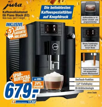 expert Octomedia jura Kaffeevollautomat E6 Piano Black (EC) Angebot