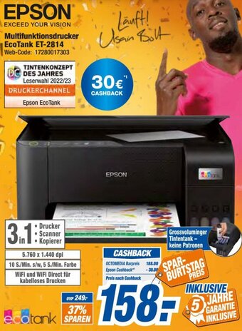 expert Octomedia EPSON Multifunktionsdrucker EcoTank ET-2814 Angebot