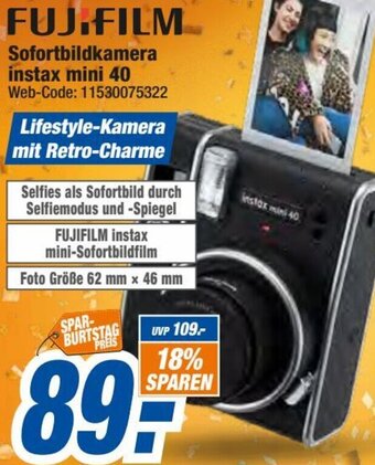 expert Octomedia FUJIFILM Sofortbildkamera instax mini 40 Angebot