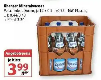 Globus Rhenser Mineralwasser Angebot