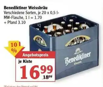 Globus Benediktiner Weissbräu Angebot