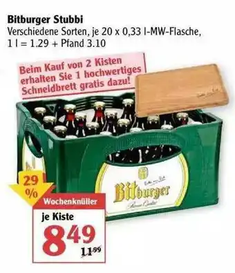 Globus Bitburger Stubbi Angebot