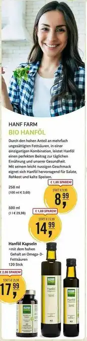 Reformhaus Bacher Hanf Farm Bio Hanföl Angebot