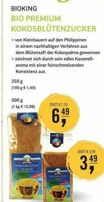 Reformhaus Bacher Bioking Bio Premium Kokosblütenzucker Angebot