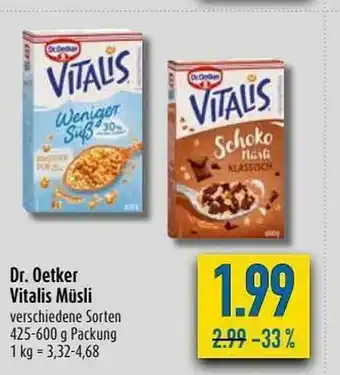 diska Dr. Oetker Vitalis Müsli Angebot