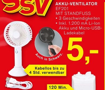 KODi AKKU-VENTILATOR EF201 MIT STANDFUSS Angebot