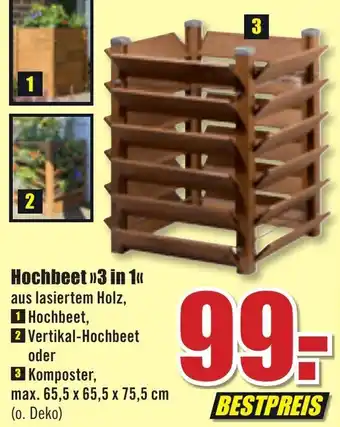 B1 Discount Baumarkt Hochbeet 3 in 1 Angebot