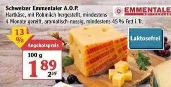 Globus Schweizer Emmentaler A.o.p. Angebot