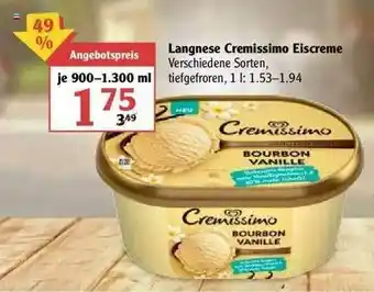 Globus Langnese Cremissimo Eiscreme Angebot