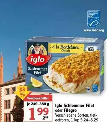 Globus Iglo Schlemmer Filet Oder Filegro Angebot