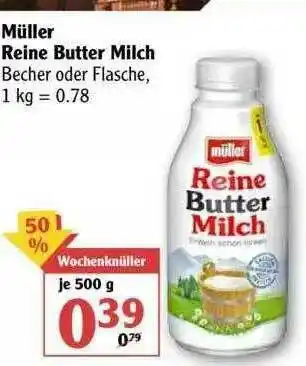 Globus Müller Reine Butter Milch Angebot