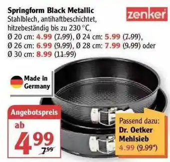 Globus Springform Black Metallic Zenker Angebot