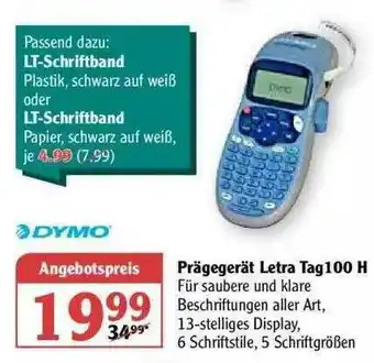 Globus Or!pagegerät Letra Tag100 H Dymo Angebot