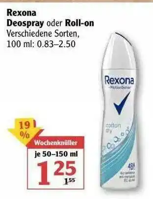 Globus Rexona Deospray Oder Roll-on Angebot