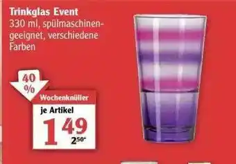 Globus Trinkglas Event Angebot