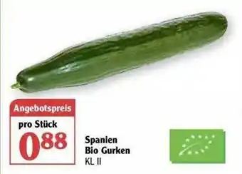 Globus Spanien Bio Gurken Angebot