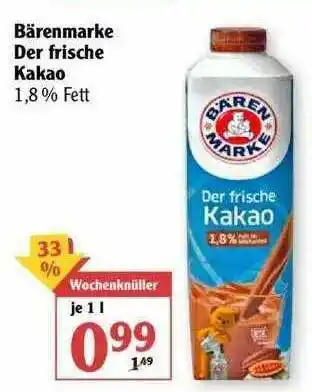 Globus Bärenmarke Der Frische Kakao Angebot