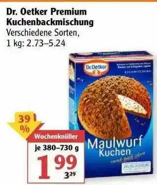 Globus Dr. Oetker Premium Kuchenbackmischung Angebot