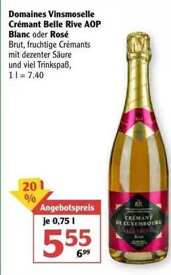 Globus Domaines Vinsmoselle Crémant Belle Rive Aop Blanc Oder Rosé Angebot