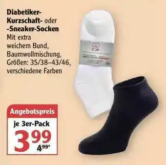 Globus Diabetikder-kurzschaft- Oder -sneaker-socken Angebot