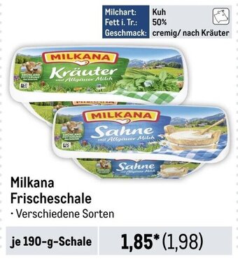 METRO Milkana Frischeschale je 190-g-Schale Angebot