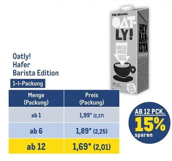 METRO Oatly! Hafer Barista Edition 1L Angebot
