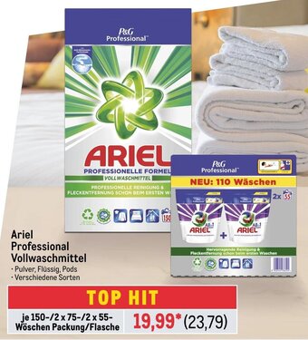 METRO Ariel Professional Vollwaschmittel je 150-/2 x 75-/2 x 55-Wöschen Packung/Flasche Angebot