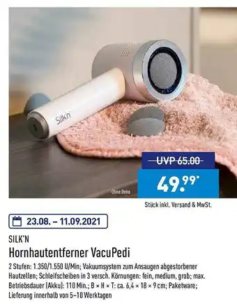 Aldi Nord Silk'n Hornhautenferner Vacupedi Angebot