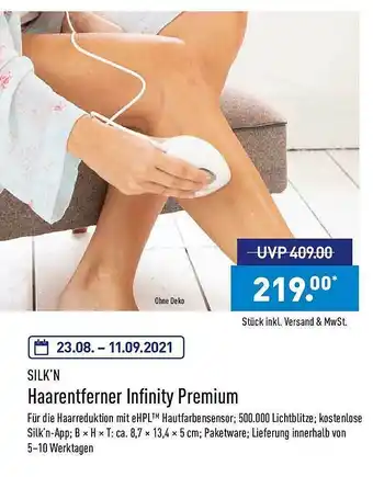 Aldi Nord Silk'n Haarentferner Infinity Premium Angebot