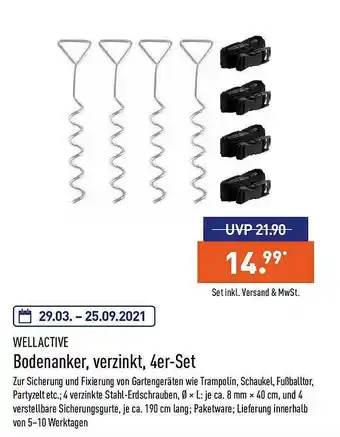 Aldi Nord Wellactive Bodenanker Verzinkt 4er-set Angebot