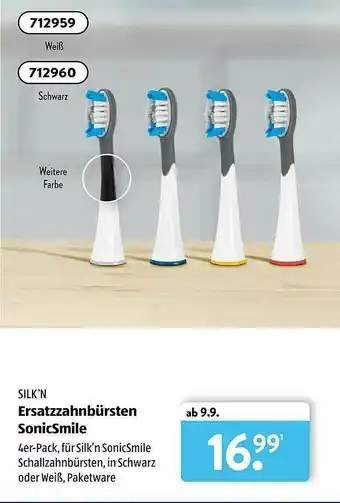 Aldi Süd Silk'n Ersatzzahnbürsten Sonicsmile Angebot