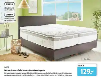 Aldi Süd Hanse Luxus-urlaub-gelschaum-matratzentopper Angebot