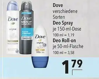 CITTI Markt Dove Deo Spray Oder Deo Roll-on Angebot