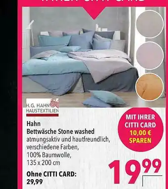 CITTI Markt Hahn Bettwäsche Stone Washed Angebot