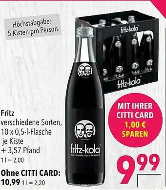 CITTI Markt Fritz Angebot