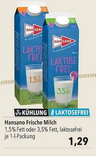 CITTI Markt Hansano Frische Milch Angebot