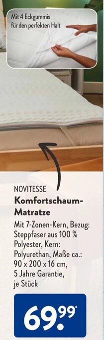 Aldi Süd NOVITESSE Komfortschaum-Matratze Angebot