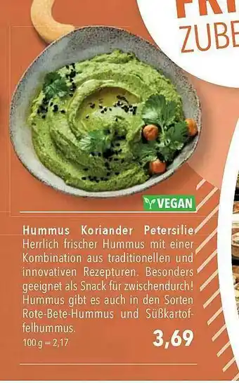 CITTI Markt Hummus Koriander Petersilie Angebot