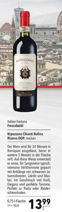 CITTI Markt Frescobaldi Nipozzano Chianti Rufina Riserva Dop Angebot