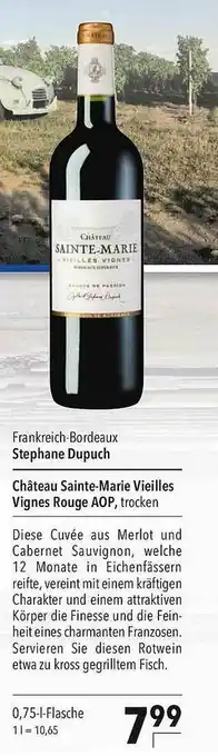 CITTI Markt Stephane Dupuch Château Sainte-marie Vieilles Vigns Rouge Aop Angebot